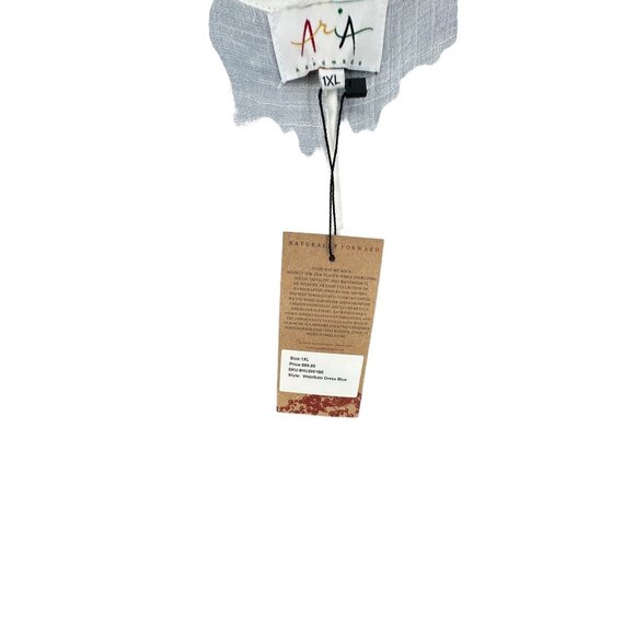 Women's Aria Layered Dress NWT Sharkbite XL Blue White Cotton Polyester - Picture 4 of 10